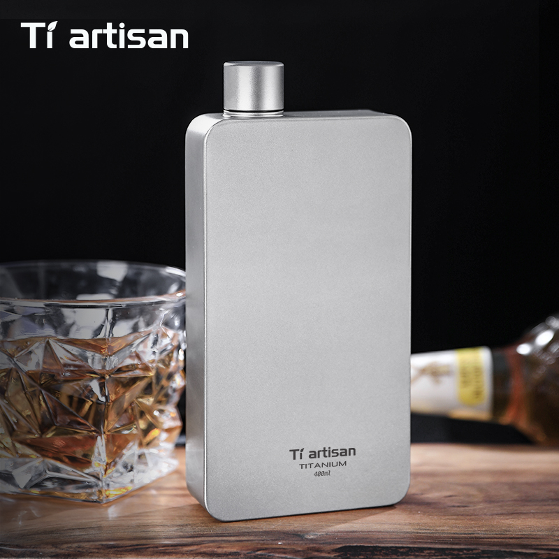 Mess Kit Titanium - Tiartisan 400ML Titanium Hip Flask Whiskey