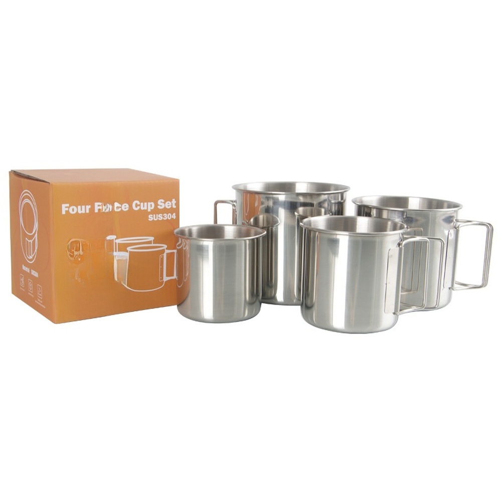 Camping Cooking Set For 4 - /Stainless /Steel /304 Camping Cup Set