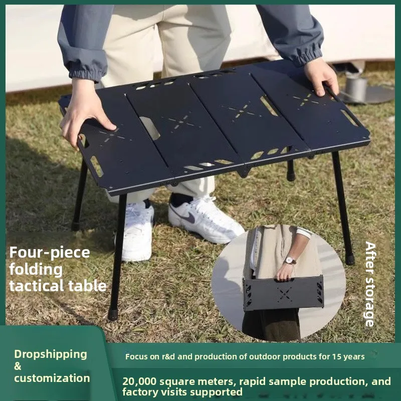 Camping Cooking Table Foldable - Aluminum alloy folding table, outdoor folding