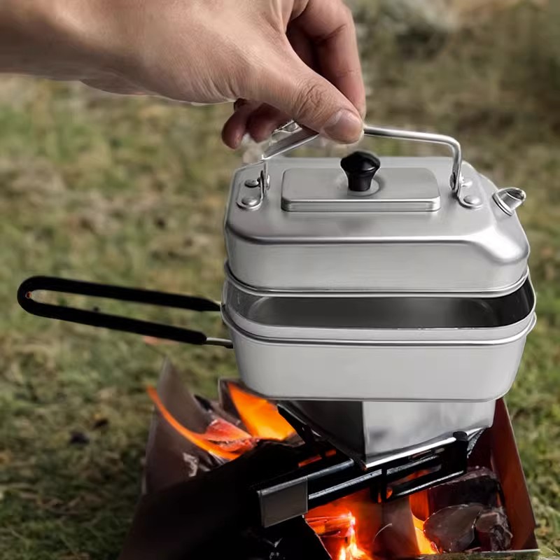Mess Kit Titanium - Ultralight Portable Picnic Camping Tourist Kettle