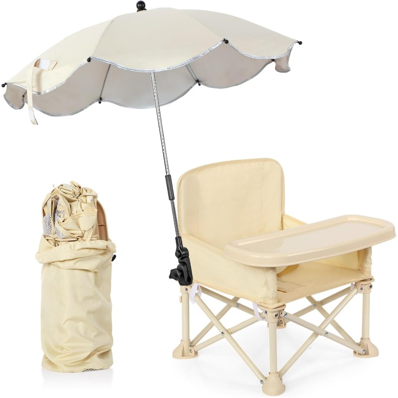 Camping Cooking Table Foldable - Baby Outdoor Beach Chair with Umbrella