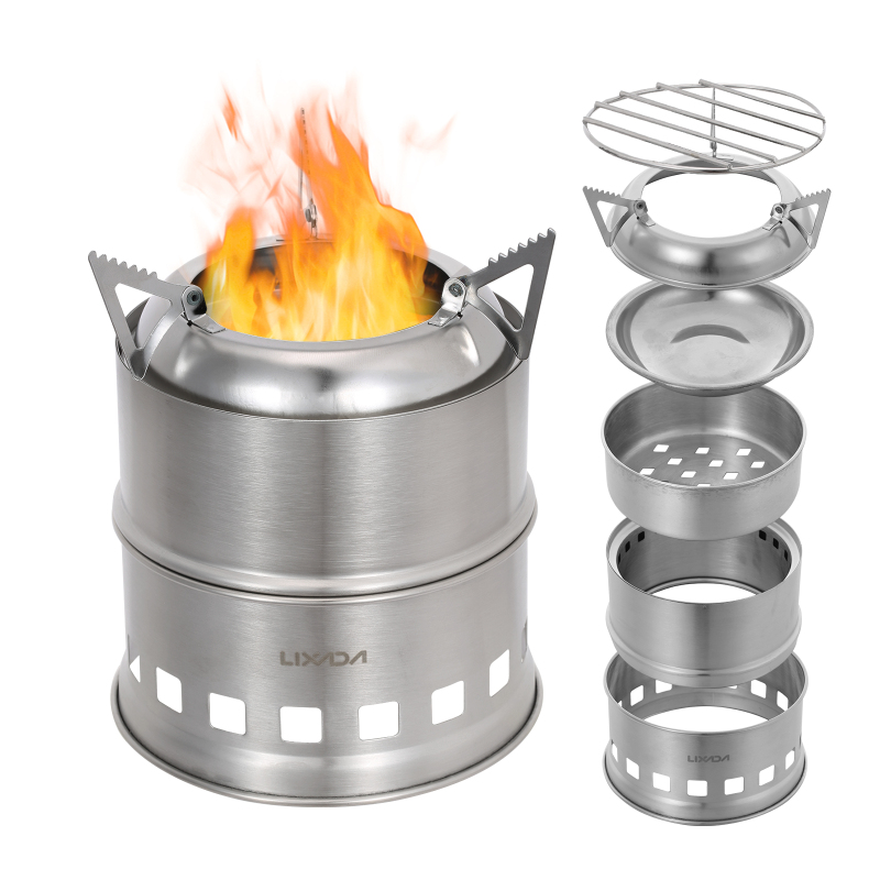 Camping Cooking Wood Stove - Lixada Stainless Steel Wood Stove Camping