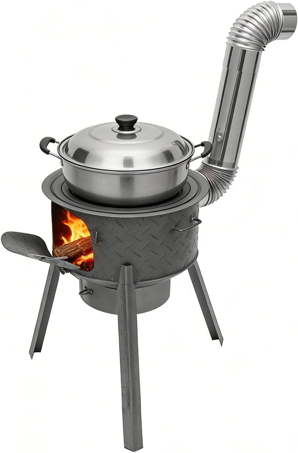 Camping Cooking Wood Stove - Portable Wood Burning Rocket Stove for