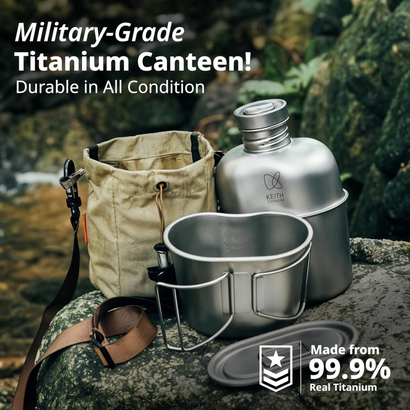 Mess Kit Titanium - Bình nước Keith Titanium cho hoạt