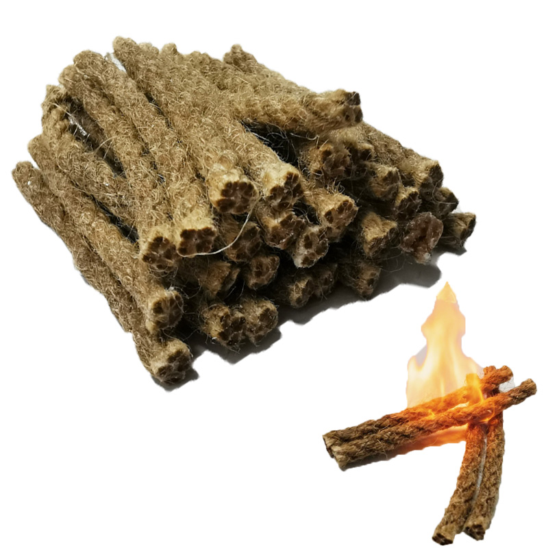 Camping Cooking Wood Stove - Outdoor Mini Wax Hemp Rope Portable