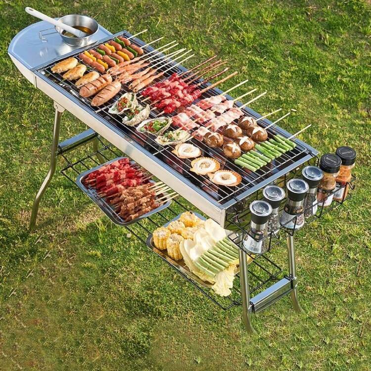 Camping Cooking Requirements - Portable Stainless Steel BBQ Grill 410