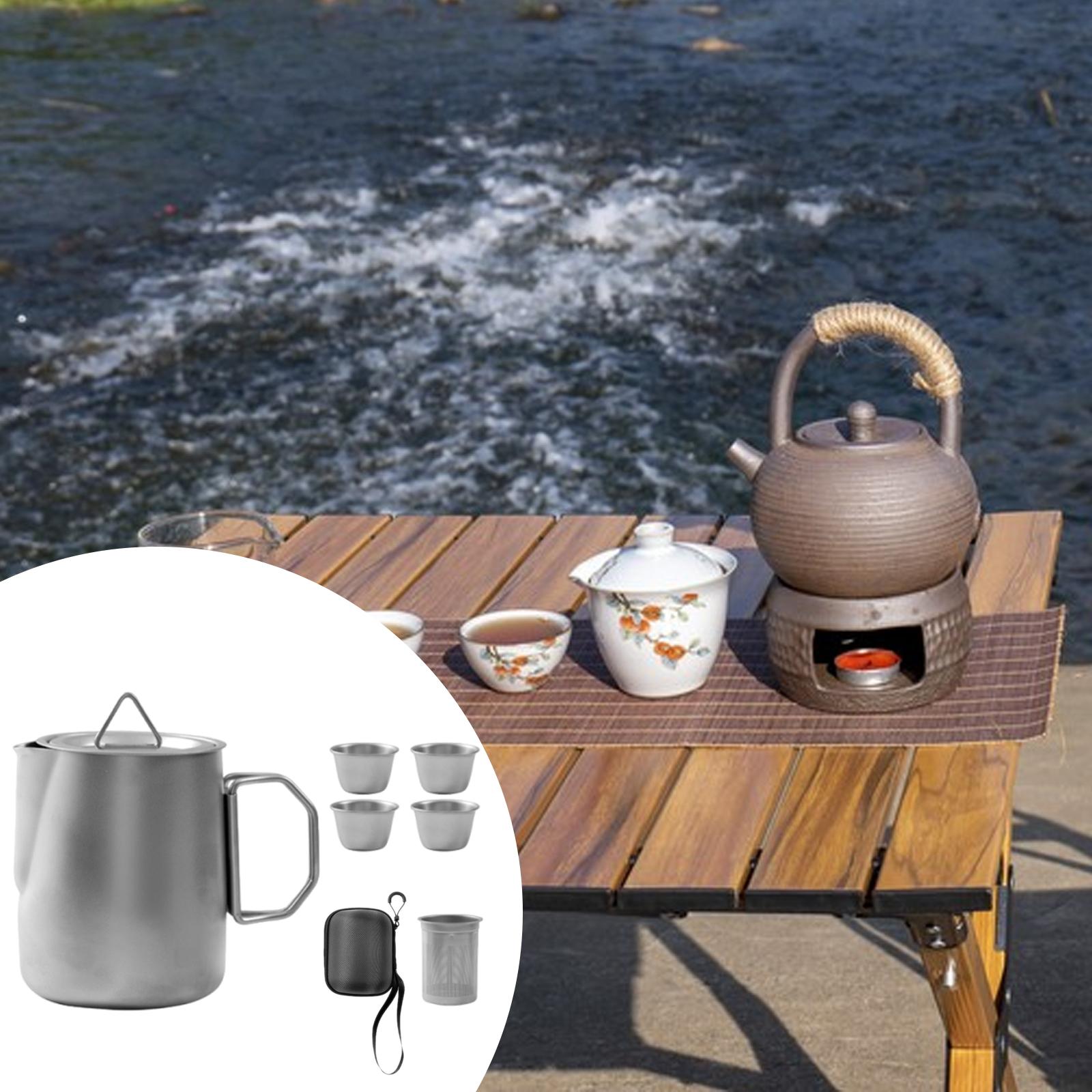 Camping Cooking Set For 4 - Stainless Steel Camping Cup Travel Tea