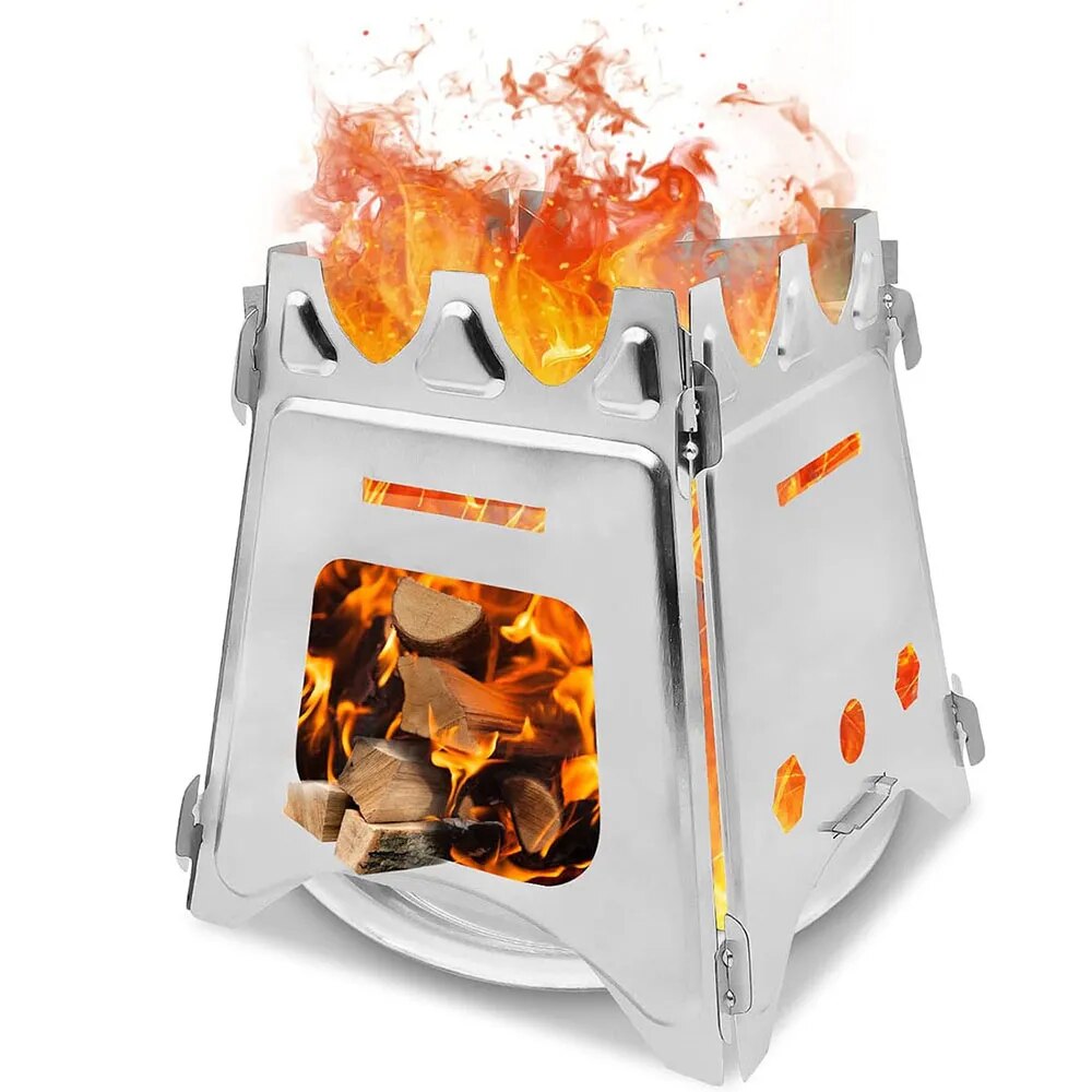 Camping Cooking Wood Stove - Xách Tay Cắm Trại Gỗ Bếp