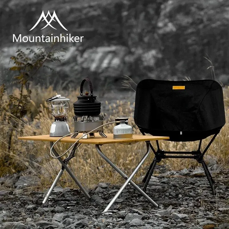 Camping Cooking Table - MOUNTAINHIKER 2/3 Bamboo Folding Table Outdoor