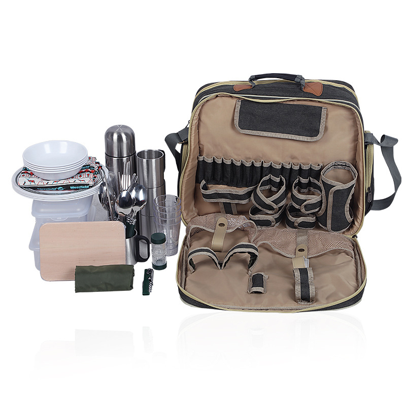 Portable Luxury Camping Picnic - đánh giá và giá Camping Cooking Set For 4