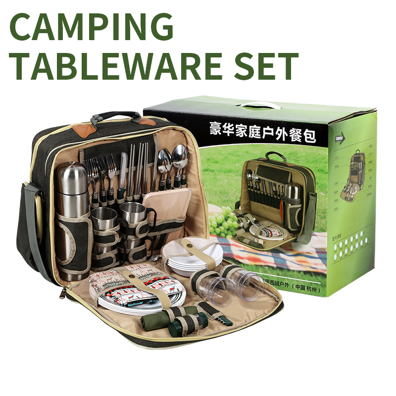 Portable Luxury Camping Picnic - đánh giá và giá Camping Cooking Set For 4