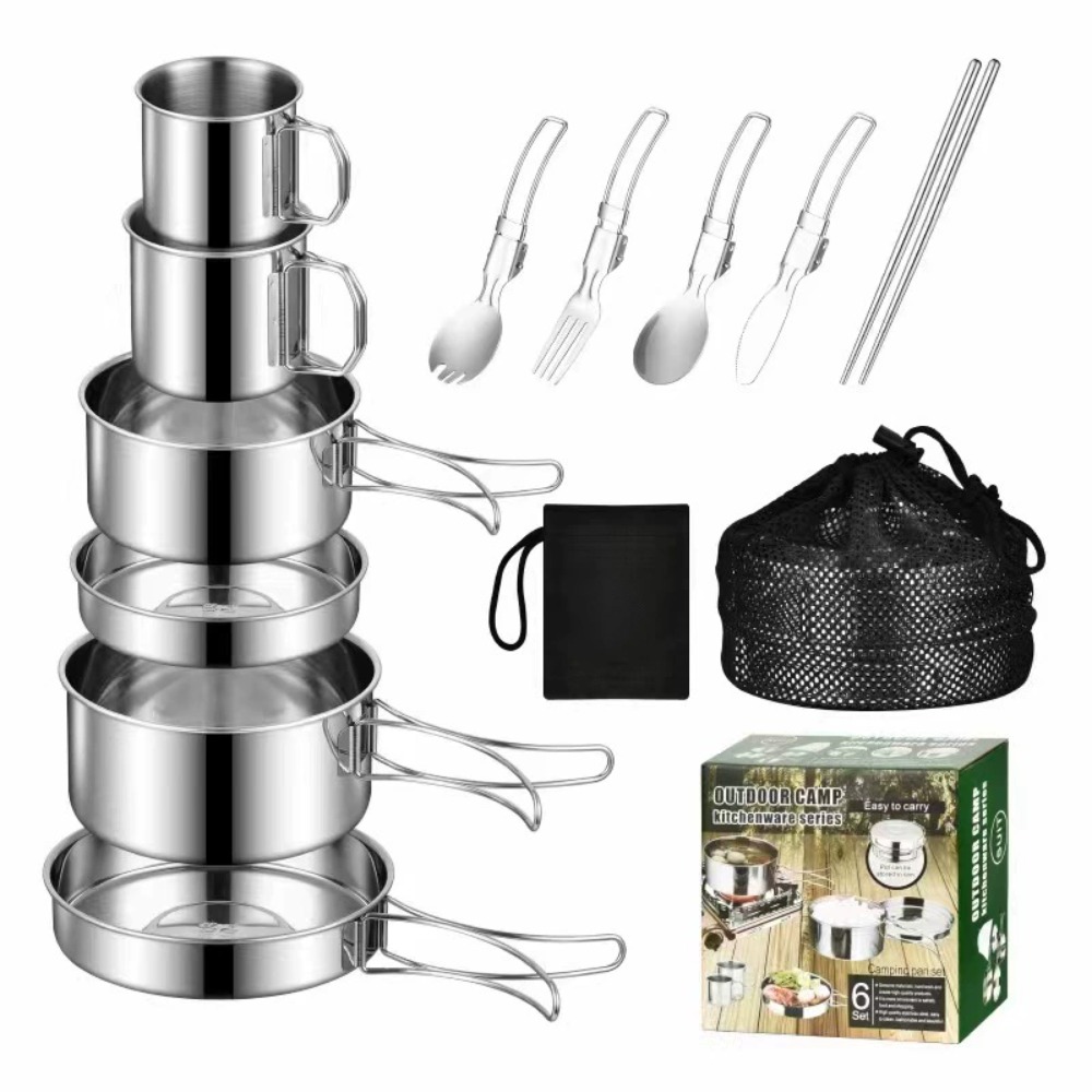 12PCS Adventure Camp Cook Set  - đánh giá và giá Camping Cooking Pots And Pans Set