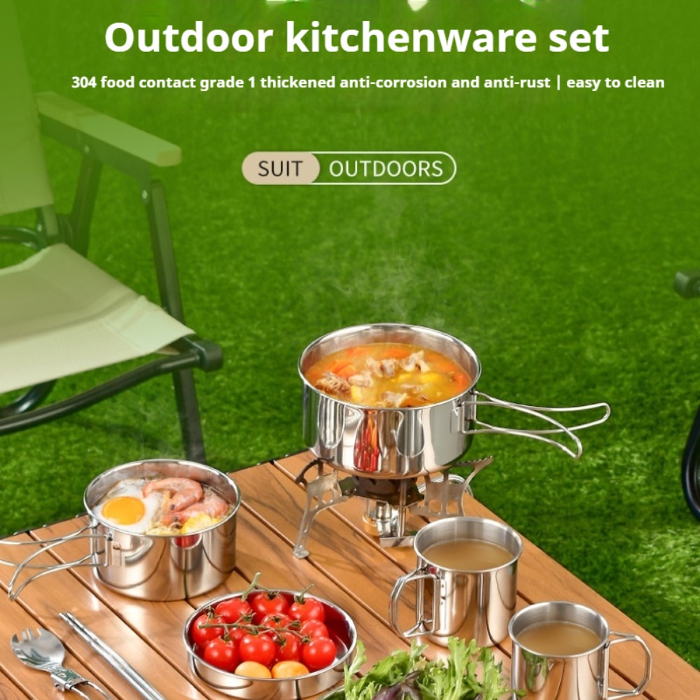 12PCS Adventure Camp Cook Set  - đánh giá và giá Camping Cooking Pots And Pans Set