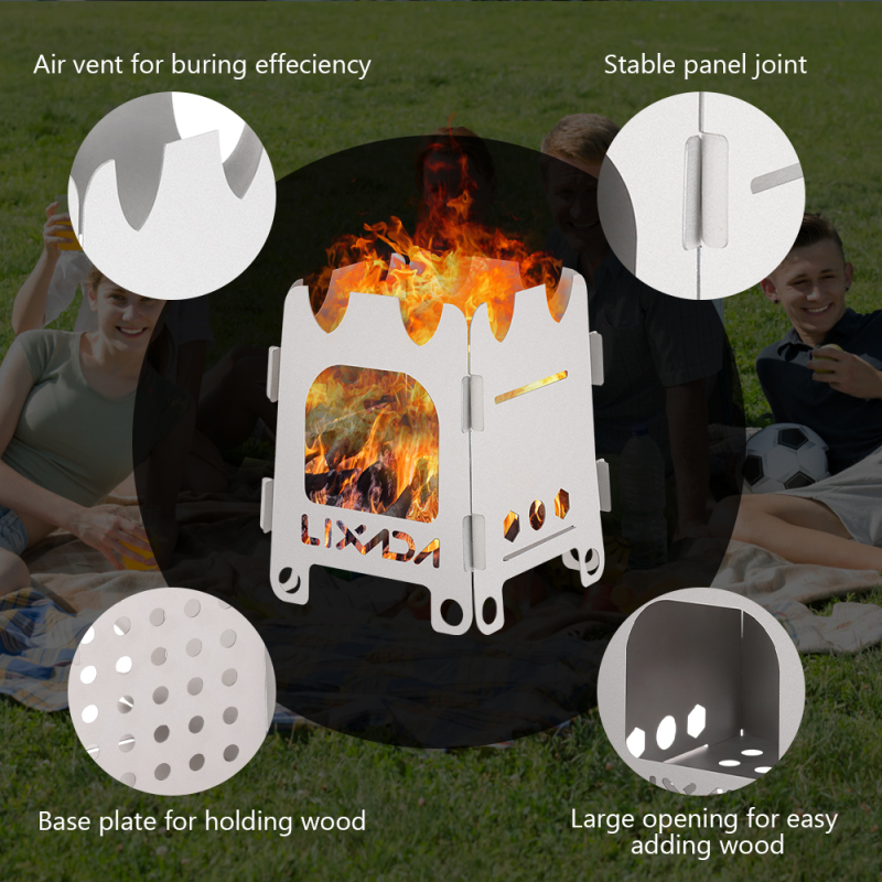 Lixada Titanium/Stainless stee - đánh giá và giá Camping Cooking Wood Stove