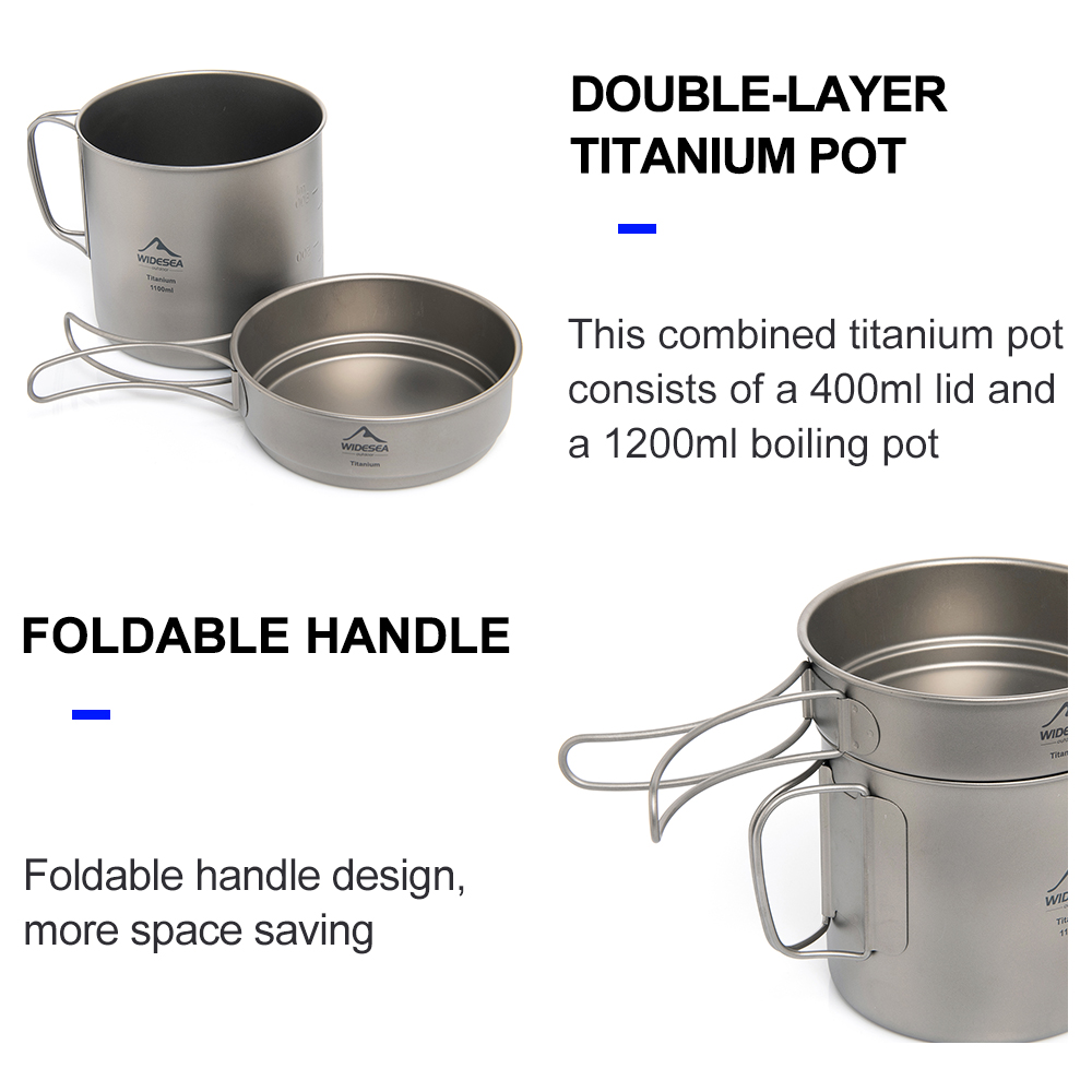 Widesea Ultralight Titanium Ca - đánh giá và giá Mess Kit Titanium