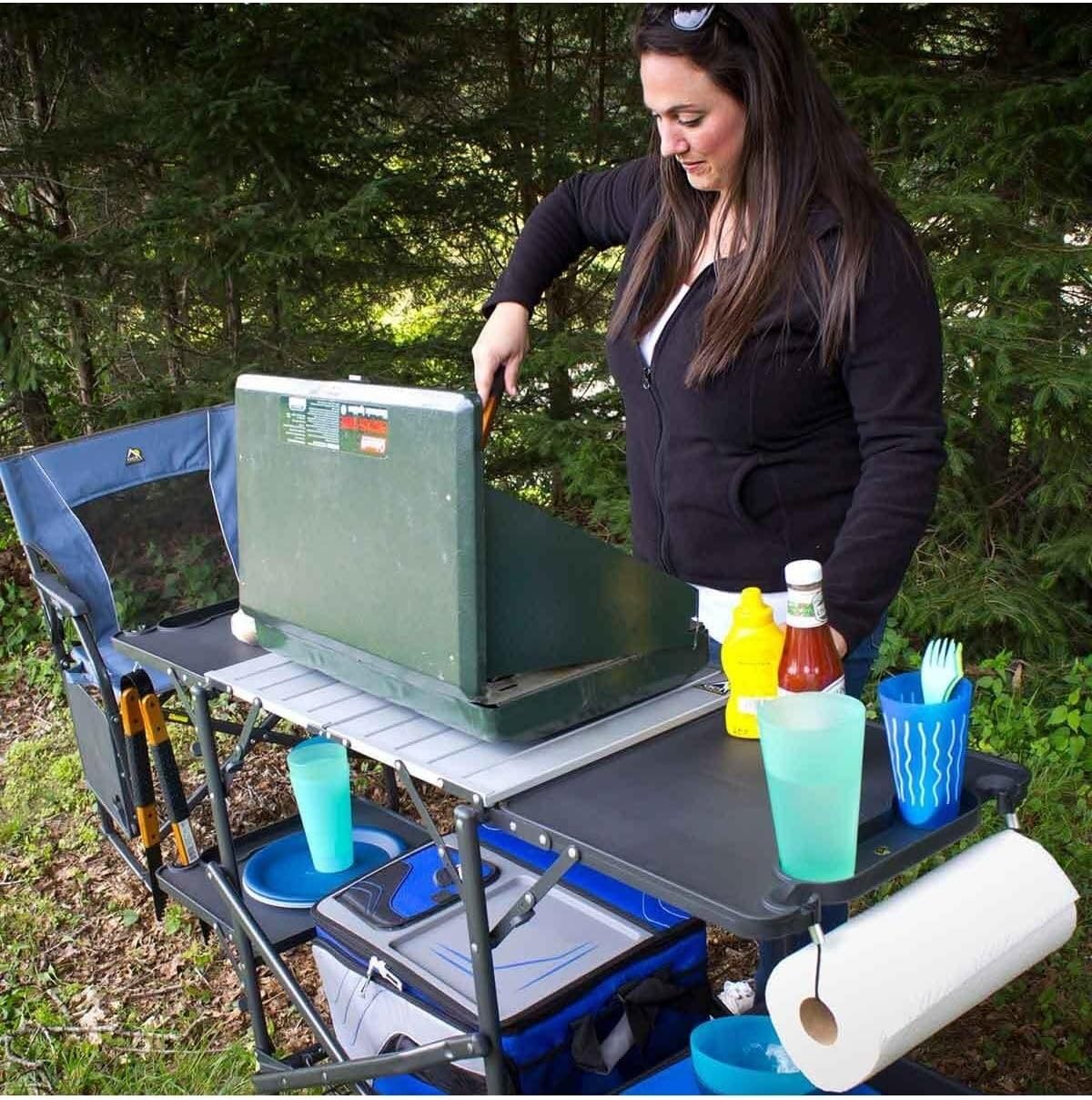 Slim Fold Portable Camping Kit - đánh giá và giá Camping Cooking Table