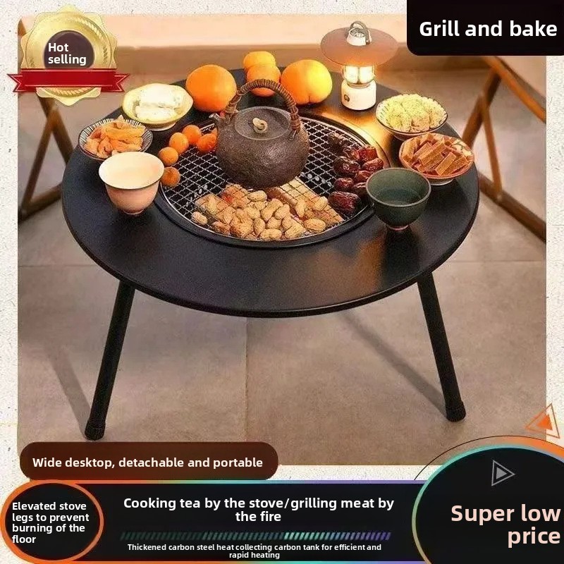 Indoor Outdoor BBQ Grill Set T - đánh giá và giá Camping Cooking Wood Stove