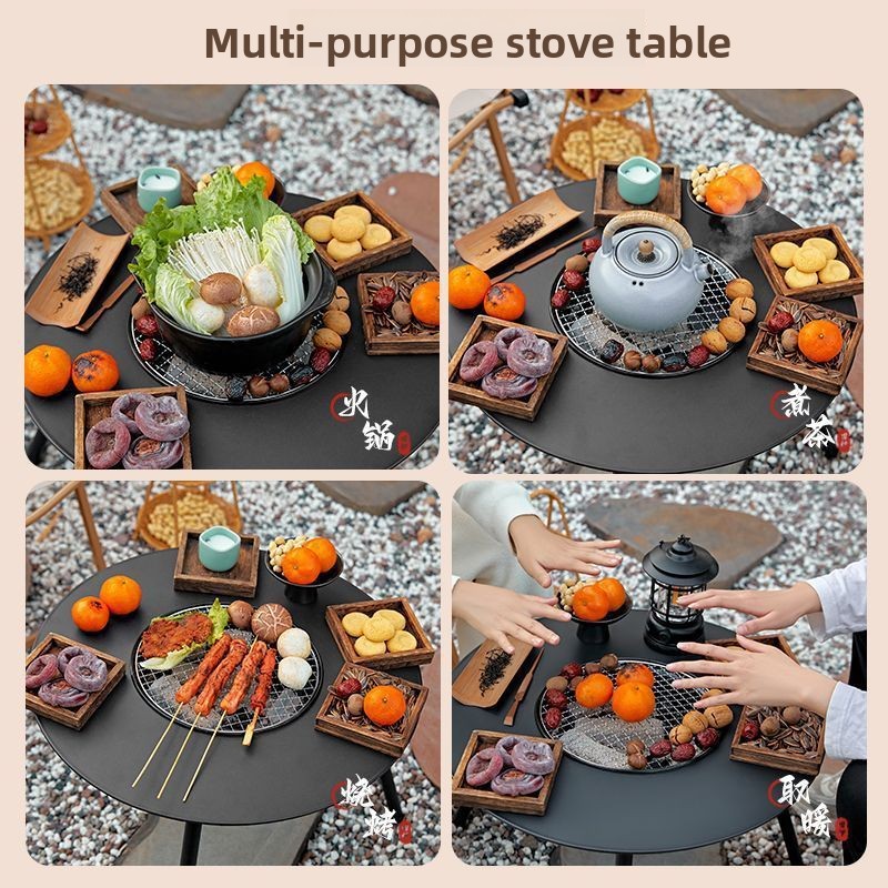 Indoor Outdoor BBQ Grill Set T - đánh giá và giá Camping Cooking Wood Stove