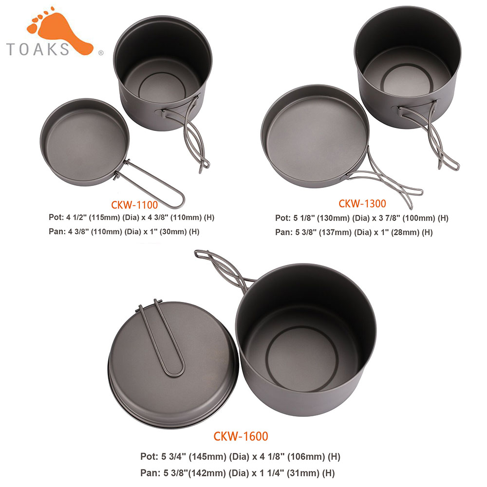 TOAKS Bộ Nồi Siêu Nhẹ Titan Nồ - đánh giá và giá Mess Kit Titanium