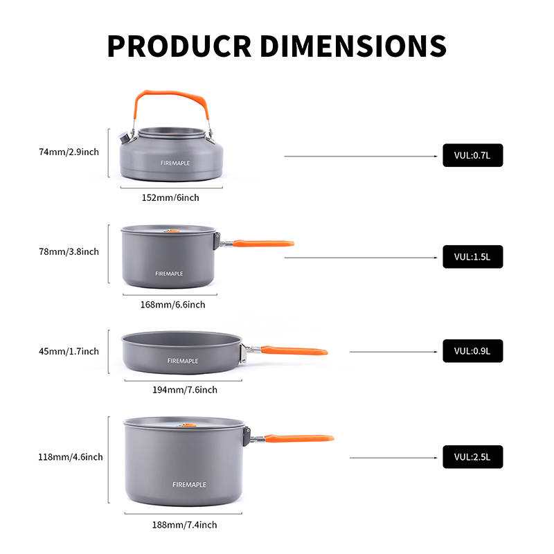 Fire Maple 4-5 Person Cookware - đánh giá và giá Camping Cooking Set For 4