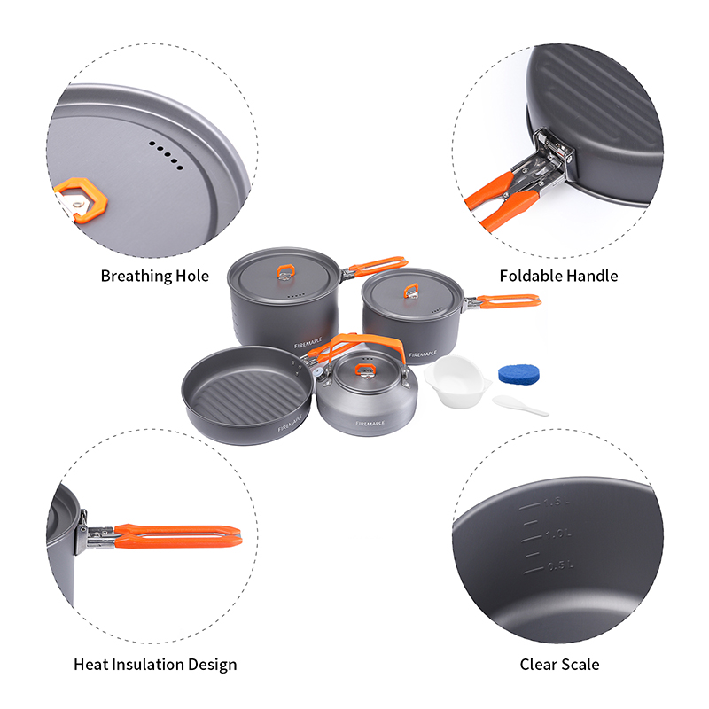 Fire Maple 4-5 Person Cookware - đánh giá và giá Camping Cooking Set For 4