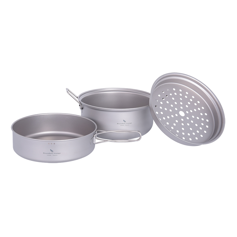 Boundless Voyage Titanium Stea - đánh giá và giá Camping Cooking Pots And Pans Set