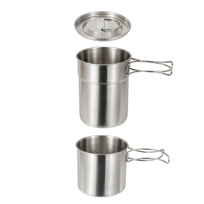 2Pcs/Set Camping Kettle Stainl - đánh giá và giá Camping Cooking Set With Kettle