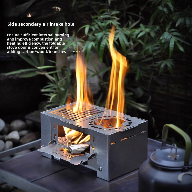 Compact Folding Stainless Stee - đánh giá và giá Camping Cooking Wood Stove