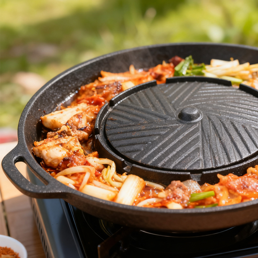 KOSUN Korean BBQ Grill Pan 2 i - đánh giá và giá Camping Cooking Disc