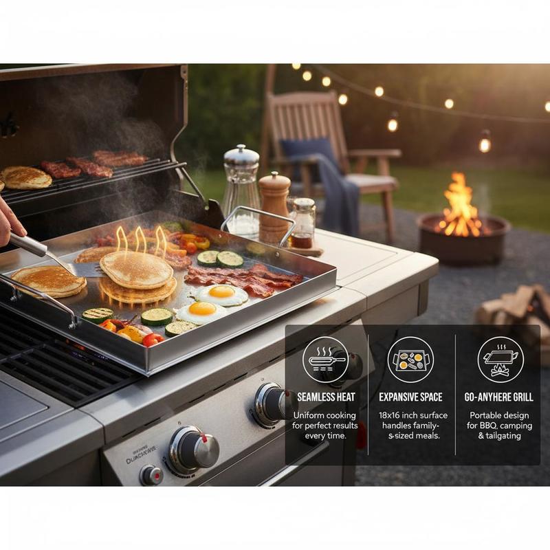 Universal Flat Top Griddle 18x - đánh giá và giá Camping Cooking Disc