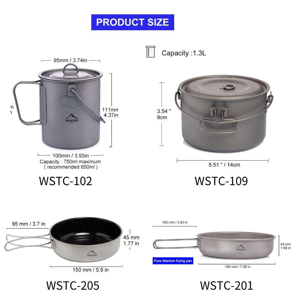 AliExpress Bộ sưu tập widesea  - đánh giá và giá Mess Kit Titanium