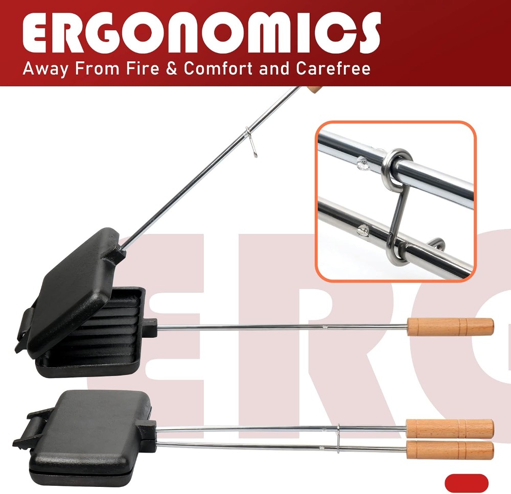 Double Pie Irons for Camping C - đánh giá và giá Camping Cooking Cast Iron