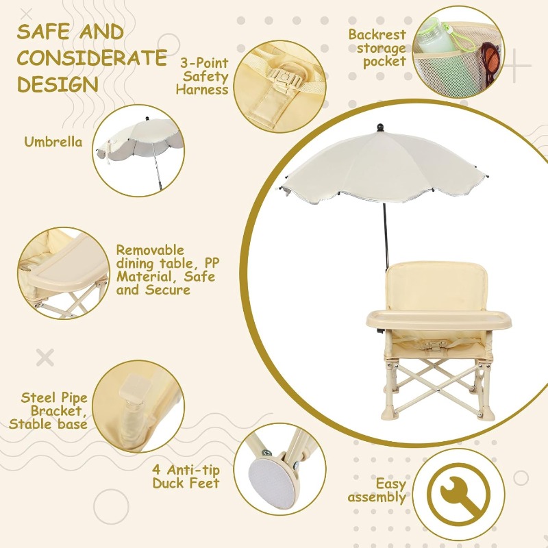 Baby Outdoor Beach Chair with  - đánh giá và giá Camping Cooking Table Foldable