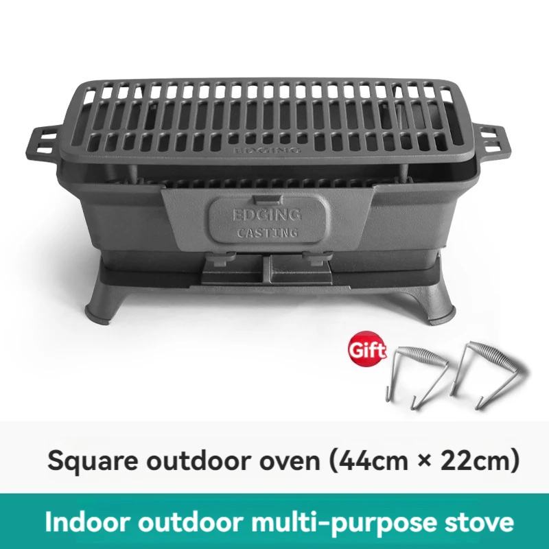 Uncoated barbecue charcoal sto - đánh giá và giá Camping Cooking Cast Iron