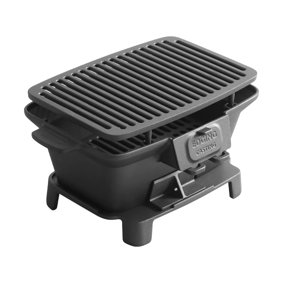 Uncoated barbecue charcoal sto - đánh giá và giá Camping Cooking Cast Iron