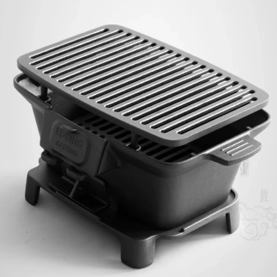 Uncoated barbecue charcoal sto - đánh giá và giá Camping Cooking Cast Iron