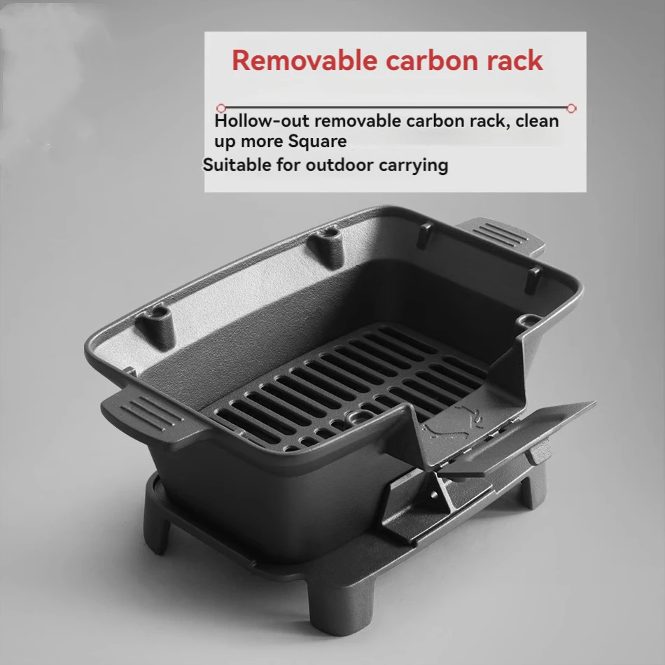 Uncoated barbecue charcoal sto - đánh giá và giá Camping Cooking Cast Iron