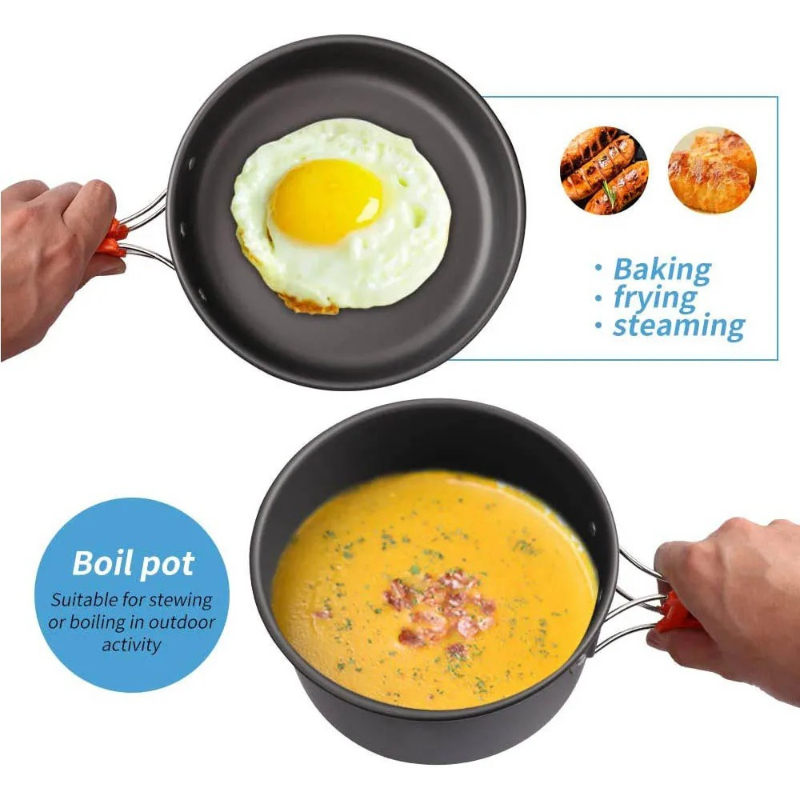 Camping Cooking Set, Outdoor K - đánh giá và giá Camping Cooking Set With Kettle