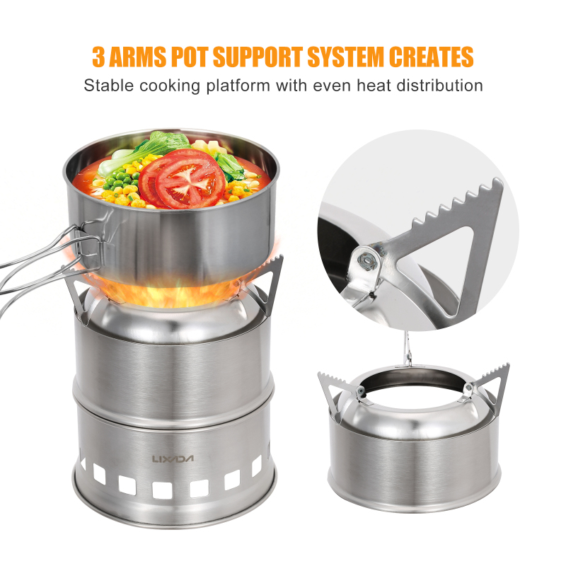 Lixada Stainless Steel Wood St - đánh giá và giá Camping Cooking Wood Stove