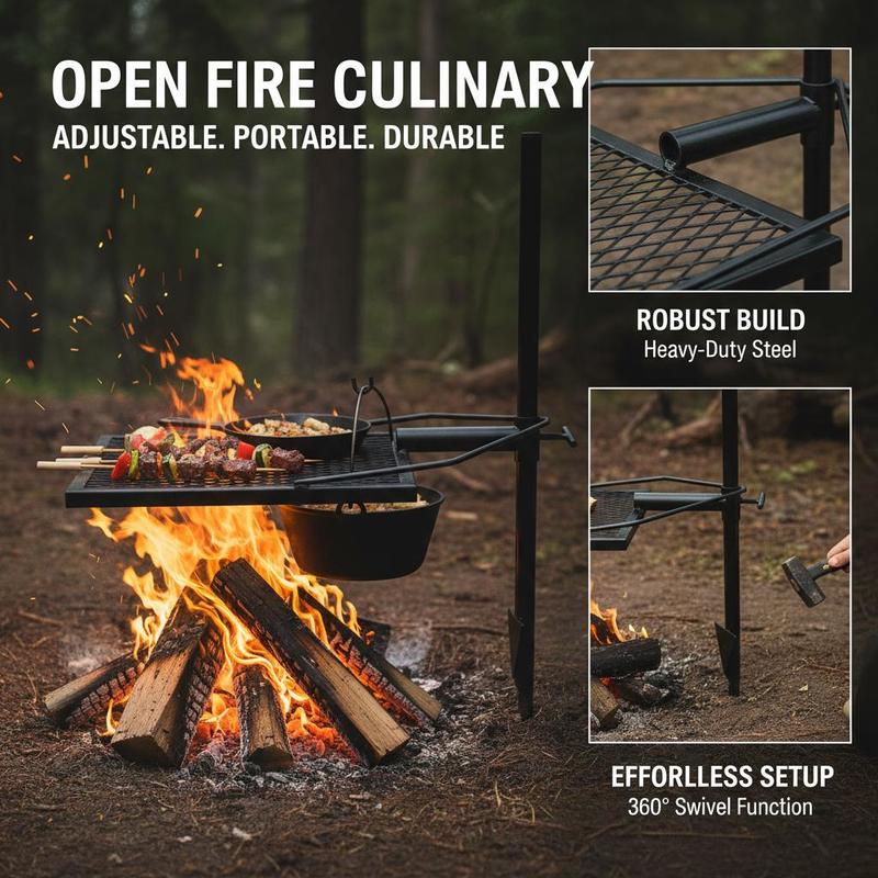 Rotating Cooking Grate 24 Inch - đánh giá và giá Camping Cooking Cast Iron