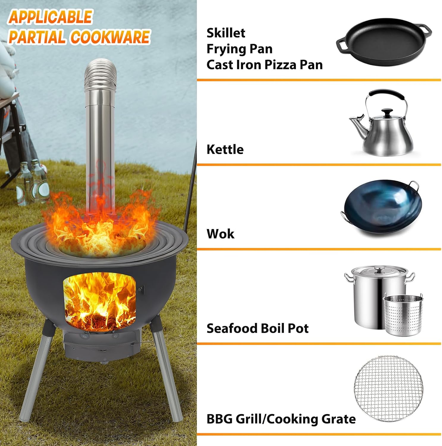 Portable Wood Burning Rocket S - đánh giá và giá Camping Cooking Wood Stove