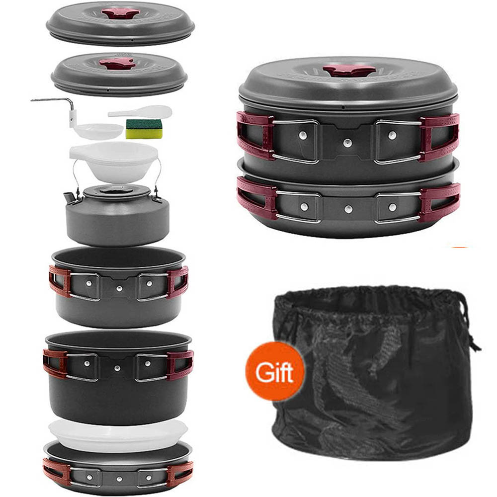 Outdoor cooking 3-4 person pic - đánh giá và giá Camping Cooking Pots And Pans Set