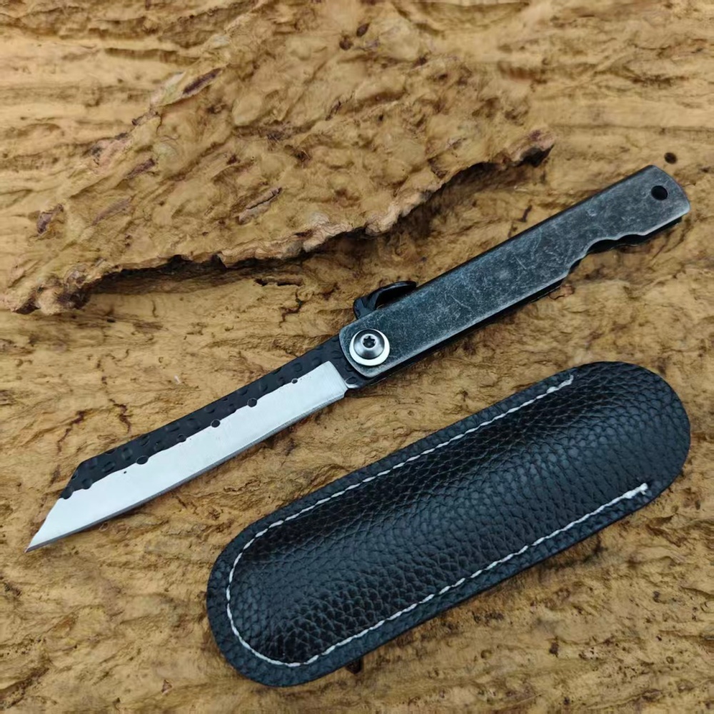 Higonokami  Handmade Stonewash - đánh giá và giá Camping Cooking Knife With Sheath