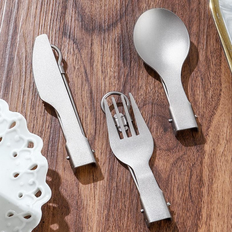 Titanium Foldable Utensil Set  - đánh giá và giá Mess Kit Titanium
