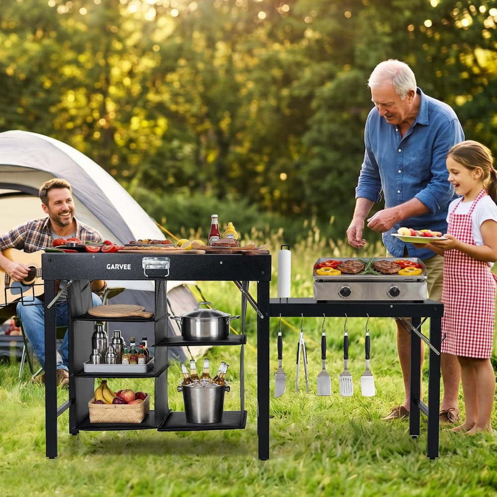 Foldable Metal Grill Table wit - đánh giá và giá Camping Cooking Table Foldable
