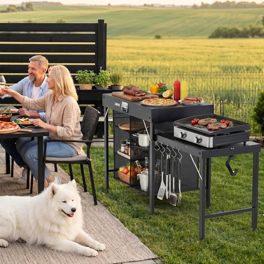 Foldable Metal Grill Table wit - đánh giá và giá Camping Cooking Table Foldable