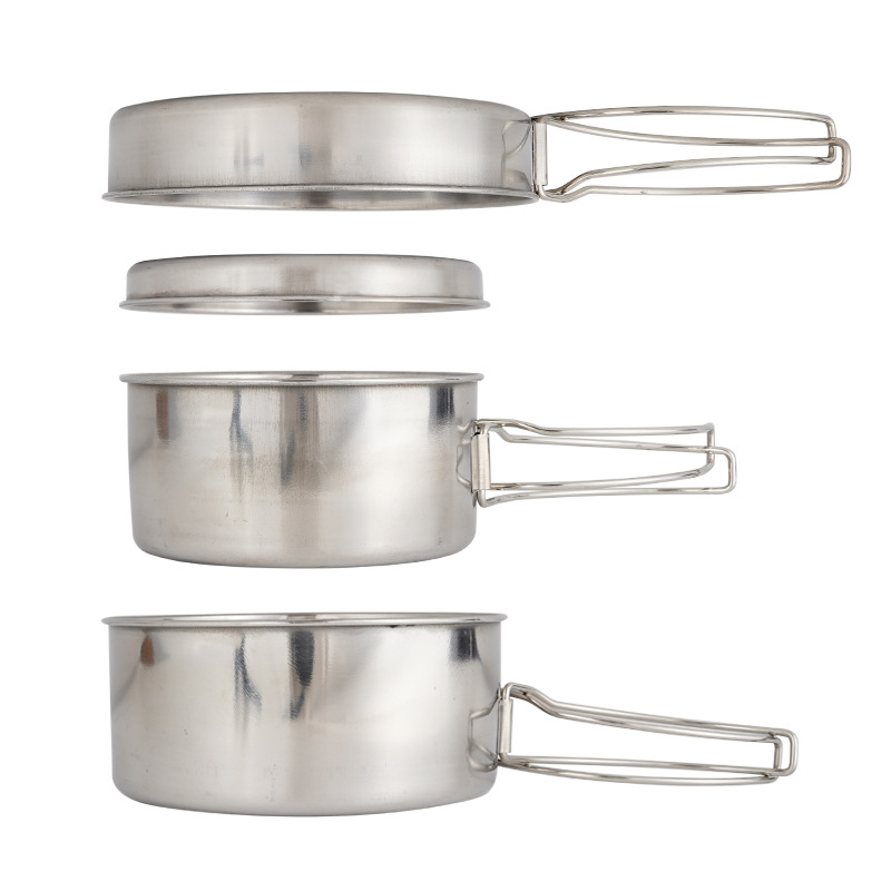 CLS 4-Piece Stainless Steel Ca - đánh giá và giá Camping Cooking Set For 4