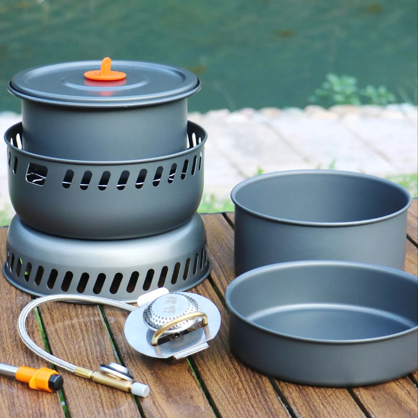 Camping Alloy Cooking Pot Fry  - đánh giá và giá Camping Cooking Pots And Pans Set