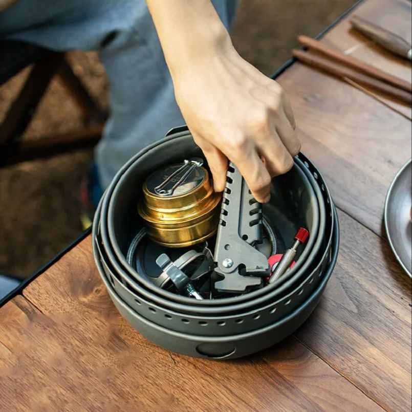 Camping Alloy Cooking Pot Fry  - đánh giá và giá Camping Cooking Pots And Pans Set