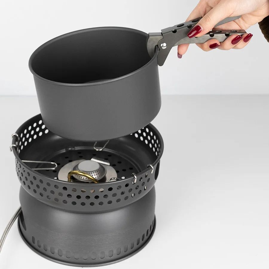 Camping Alloy Cooking Pot Fry  - đánh giá và giá Camping Cooking Pots And Pans Set